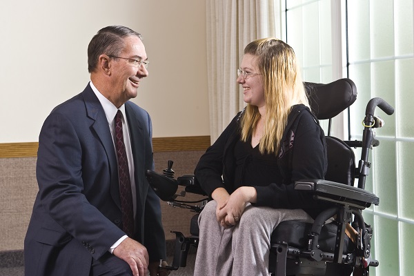 Pastor speaking with a church member